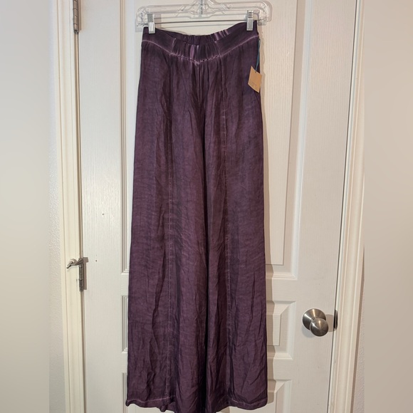 River + Sky Pants - River + Sky Purple silky Pull On Wide Leg Pants